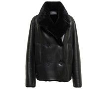 Lederjacke mit Shearling