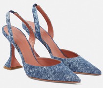 Amina Muaddi Slingback-Pumps Holli aus Denim