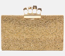 Verzierte Clutch Jewelled Flat aus Leder