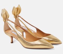 Pumps Bow Tie aus Metallic-Leder