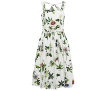 Oscar de la Renta Florales Midikleid mit Guertel