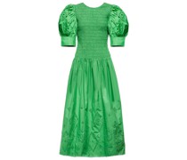 Ganni Midikleid aus Baumwolle und Lochspitze