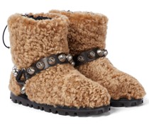 Verzierte Ankle Boots aus Shearling