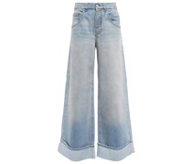 Victoria Beckham Mid-Rise Wide-Leg Jeans Ella
