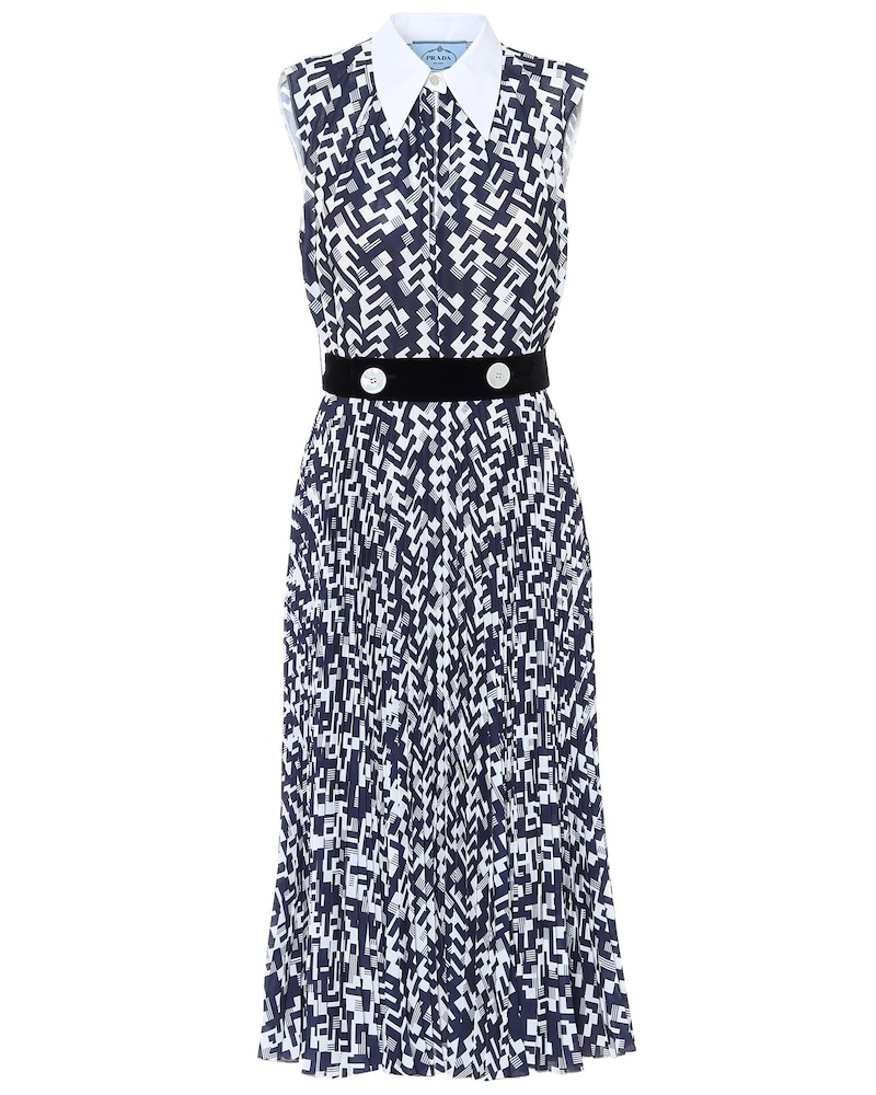 Prada Damen Prada Bedrucktes Midikleid ER7572 Prada Damen Prada Bedrucktes Midikleid ER7572
