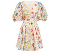 Zimmermann Bedrucktes Minikleid Clover aus Leinen