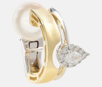 Einzelner Ear Cuff Whisper aus 18kt Gelbgold mit Diamanten