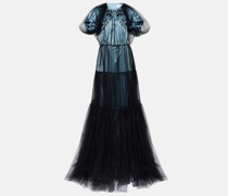 Verzierte Robe aus Duchesse Satin