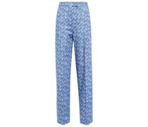 Fendi High-Rise-Hose Fendi Brush aus Chambray