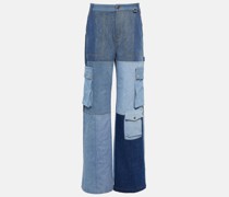 High-Rise Wide-Leg Jeans Monogram