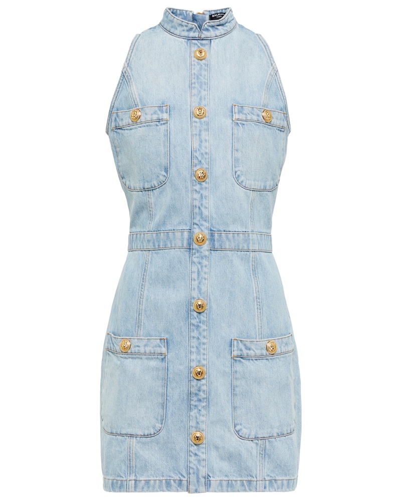 Balmain Damen Balmain Minikleid aus Denim