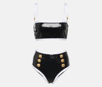 Balmain High-Rise-Bikini mit Pailletten