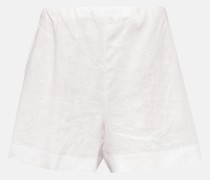 High-Rise Shorts aus Leinen