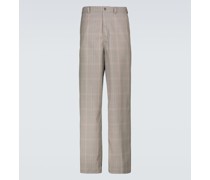 Karierte Hose mit weitem Bein