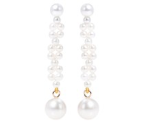 Sophie Bille Brahe Ohrringe Tresse aus 14kt Gelbgold mit Suesswasserperlen