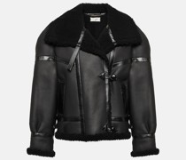 Lederjacke mit Shearling