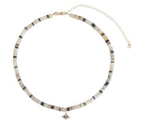 Choker aus Opal mit 14kt Gelbgold, Emaille und Diamant