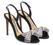 Alexandre Vauthier Verzierte Slingback-Sandalen aus Satin