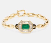 Armband aus 18kt Gelbgold mit Diamanten und Smaragden