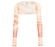 Cropped-Cardigan aus Mesh