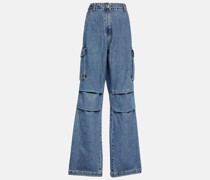 Weite Cargohose aus Denim