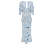 Rixo Bedrucktes Midikleid aus Crepe