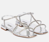 Verzierte Sandalen aus Metallic-Leder