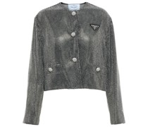 Prada Kristallverzierte Cropped-Jacke