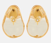 Ohrringe Crystal Pebble, 20kt vergoldet, mit Quarz und Kristallen