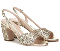 Miu Miu Slingback-Sandalen mit Glitter