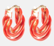 Ohrringe aus Sterlingsilber, 18kt vergoldet, und Emaille