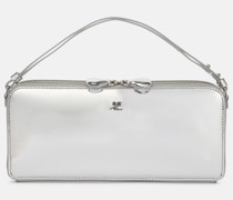 Courreges Schultertasche Cloud aus Metallic-Leder