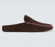Manolo Blahnik Slippers Crawford aus Veloursleder