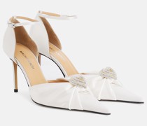 Verzierte Pumps Double Heart aus Satin