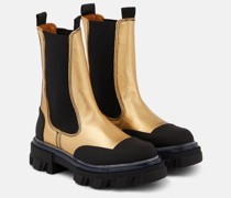 Chelsea Boots aus Metallic-Leder