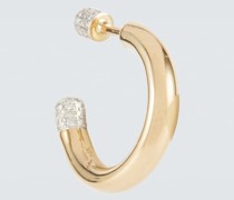 Einzelner Ohrring Tube Small aus 14kt Gelbgold mit Diamanten