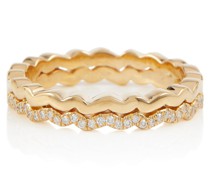 Suzanne Kalan Ring Mini Wave aus 18kt Gelbgold mit Diamanten