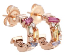 Ohrringe Ella Rainbow aus 18kt Rosegold mit Diamanten und Saphiren