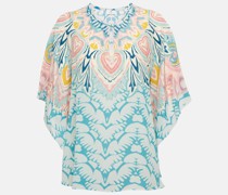 Bedruckte Bluse aus Seide
