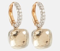 Nudo Ohrringe Classic aus 18kt Rose- und Weissgold mit Diamanten und Topaz