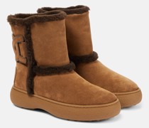 Ankle Boots Kate aus Veloursleder mit Shearling