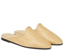Slippers in Raffiabast-Optik
