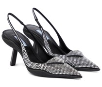 Prada Verzierte Slingback-Pumps aus Leder