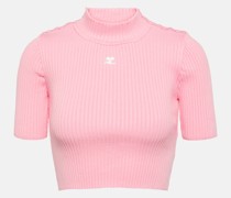 Courreges Cropped-Pullover aus Rippstrick