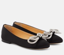 Mach & Mach Verzierte Ballerinas Double Bow aus Satin