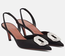 Amina Muaddi Slingback-Pumps Camelia aus Satin