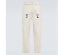 Bestickte Hose mit weitem Bein
