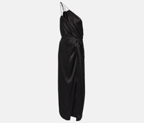 One-Shoulder-Midikleid aus Seide