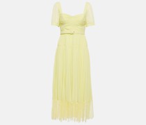Self-Portrait Midikleid aus Chiffon und Spitze