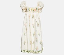 Agua by Agua Bendita Midikleid Canoa Pradera aus Baumwolle